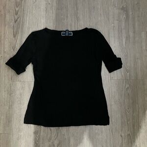 2/$20 Karen Scott Classic Black Short Sleeve Top